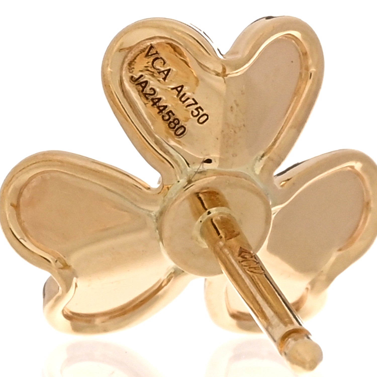 Van Cleef & Arpels 18K Yellow Gold Diamond Mini Frivole Earrings 4 of 4
