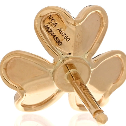 Van Cleef & Arpels 18K Yellow Gold Diamond Mini Frivole Earrings 4 of 4