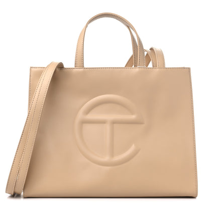 Telfar Vegan Leather Medium Shopping Bag Cream 1 of 8