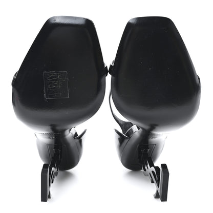 Saint Laurent Vernice Chiffon Opyum 110 Sandals 36 Black 6 of 10