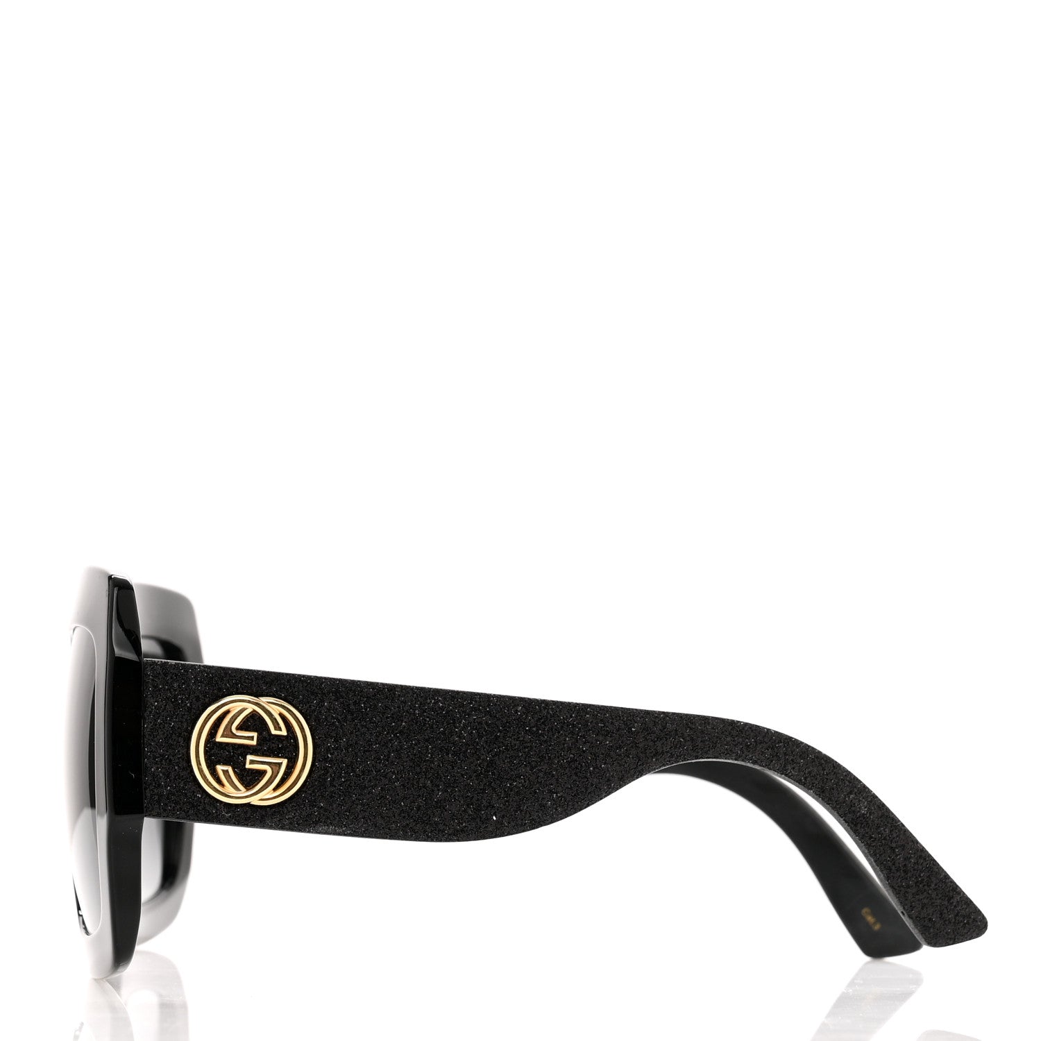 Gucci Square Frame Glitter GG0102S Sunglasses Black 3 of 6