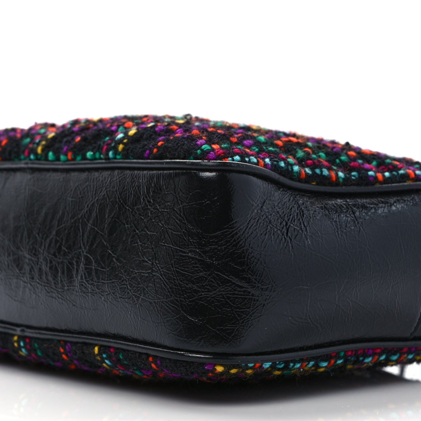 Tweed Calfskin Monogram Lou Camera Bag Black