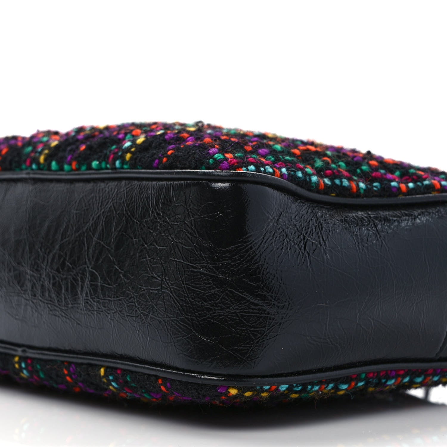 Saint Laurent Tweed Calfskin Monogram Lou Camera Bag Black 9 of 11