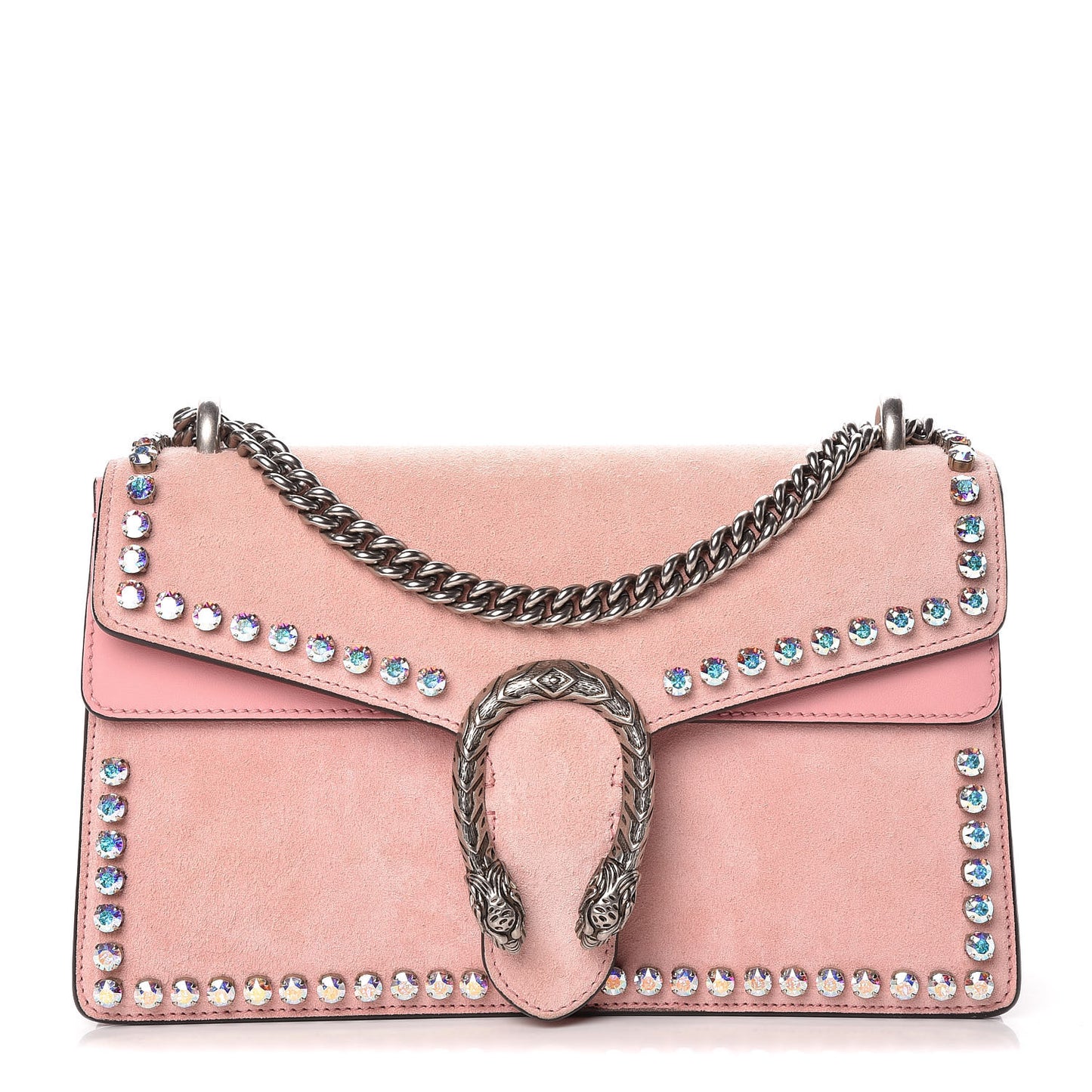 Suede Crystal Small Dionysus Shoulder Bag Peonia