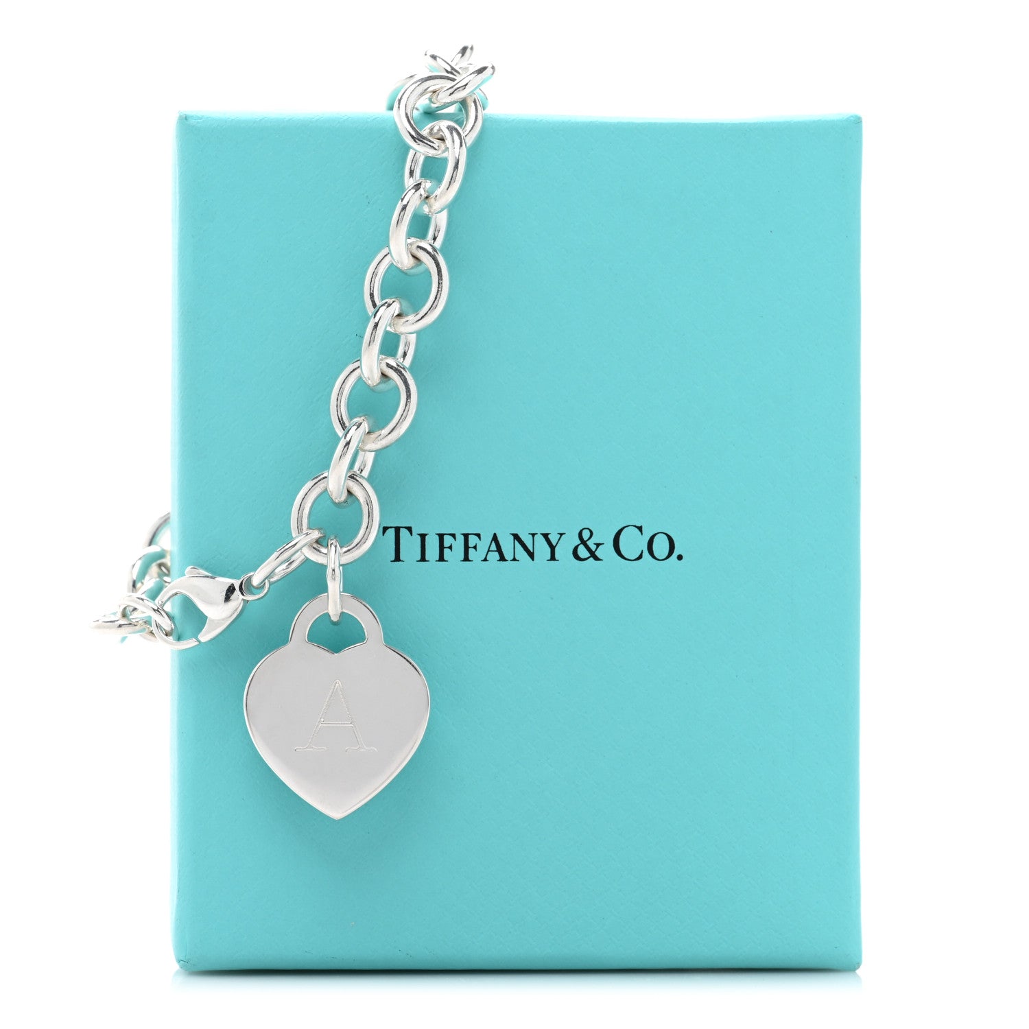 Tiffany Sterling Silver Heart Tag Charm Bracelet 4 of 4