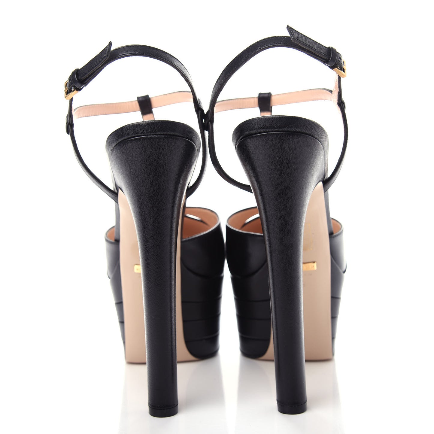 Malaga Kid Angel T-Strap Platform High Heel Pumps 39 Black