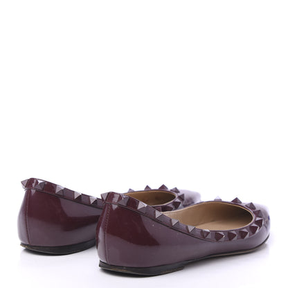 Valentino Garavani Patent Rockstud Ballerina Flats 36 Rubin 4 of 10