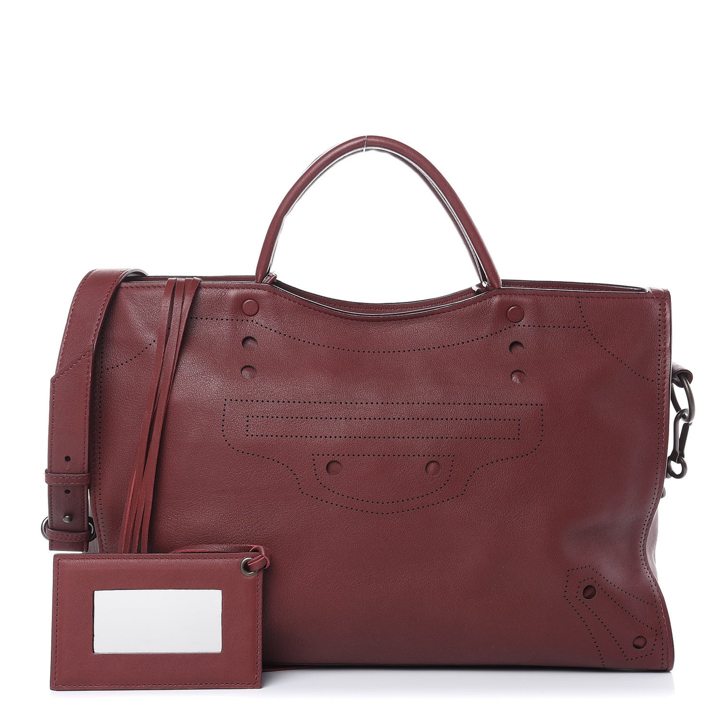 Veau Soyeux Perforated Blackout Hardware City Rouge Bordeaux