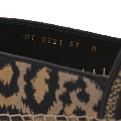 Christian Dior Cotton Embroidered Leopard Print Granville Espadrille 37 Natural 8 of 9