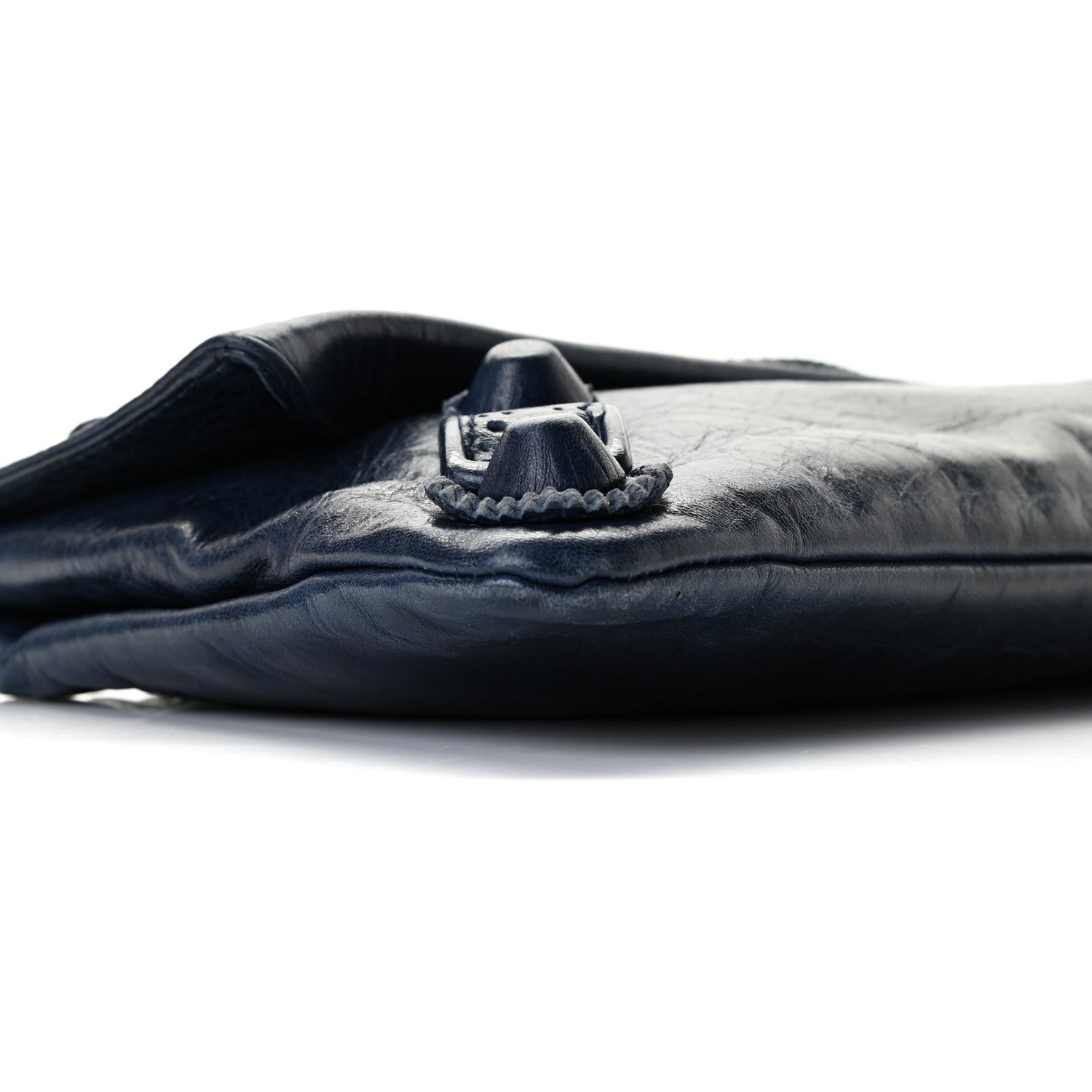 Balenciaga Agneau Giant Brogues Hardware Envelope Clutch Marine 6 of 10