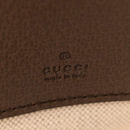 Gucci GG Supreme Monogram Textured Dollar Calfskin Web Mini Ophidia Top Handle Bowler Bag Beige Ebony New Acero 6 of 11