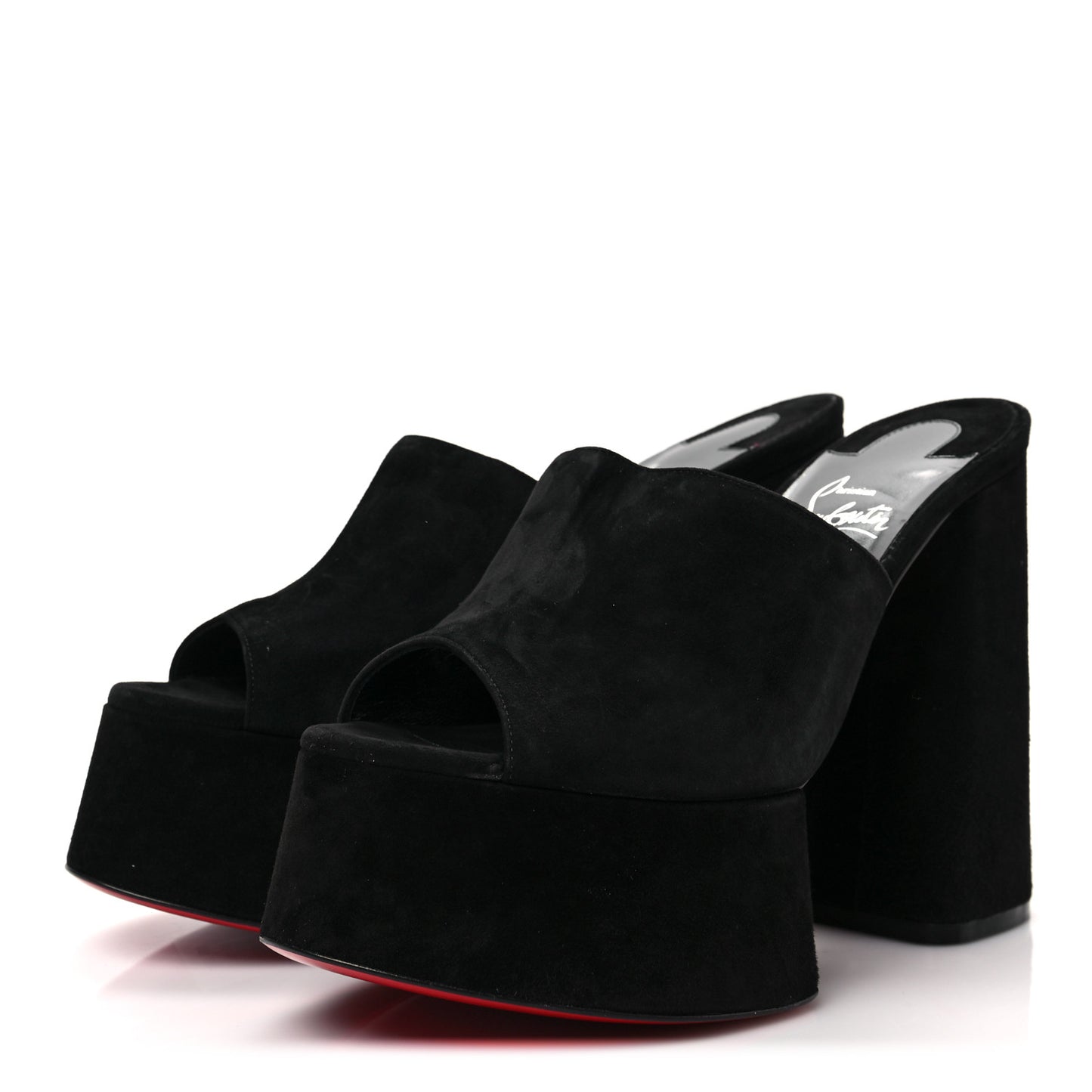 Veau Velours Yazemule 130 Platform Sandals 37.5 Black