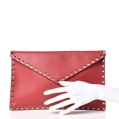 Valentino Garavani Vitello Large Rockstud Envelope Clutch Rosso Valentino 2 of 10