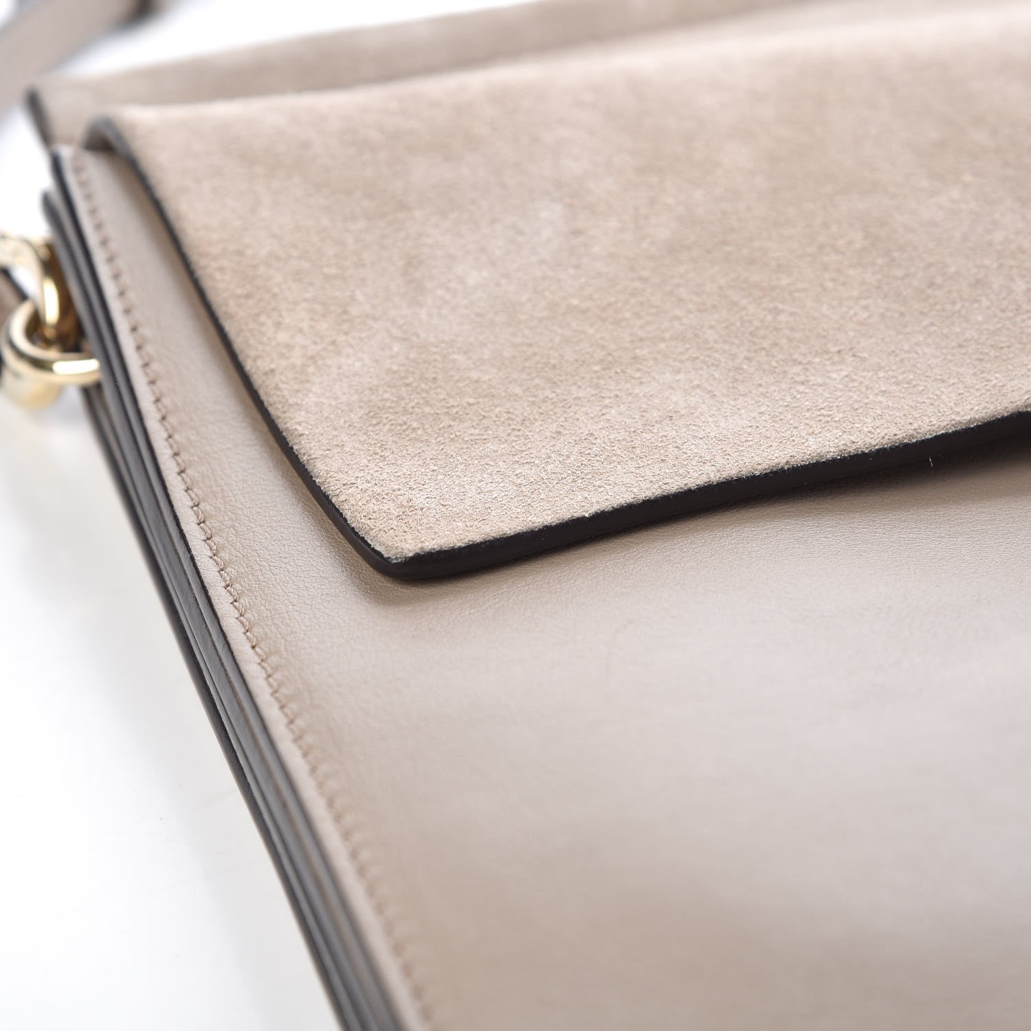 Chloe Calfskin Suede Medium Faye Shoulder Bag Motty Grey 12 of 14