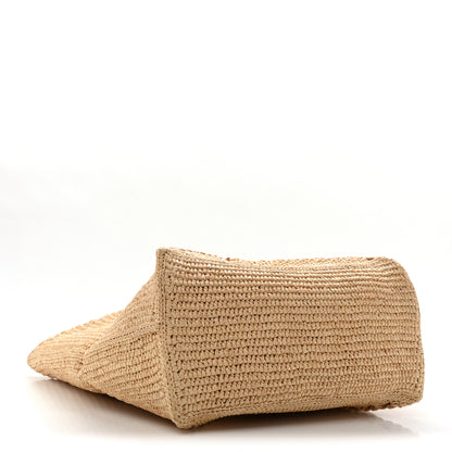 Loewe Raffia Calfskin Medium Puzzle Fold Tote Natural 4 of 12