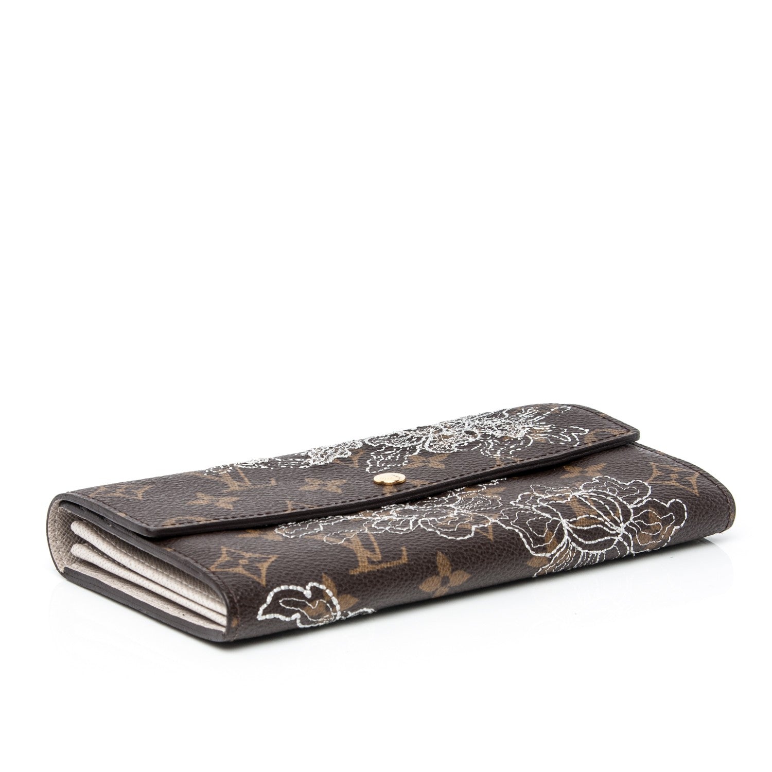 Louis Vuitton Monogram Dentelle Sarah Wallet Silver 4 of 7