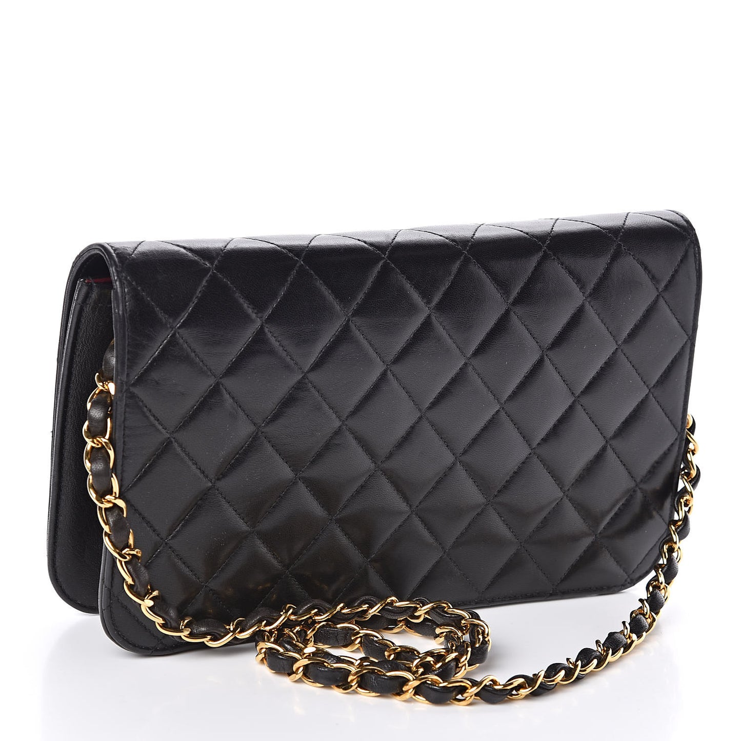 Lambskin Quilted Small Single Flap Bag Black