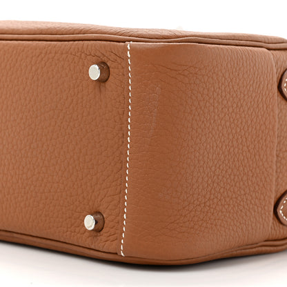 Hermes Taurillon Clemence Mini Lindy 20 Gold 9 of 11