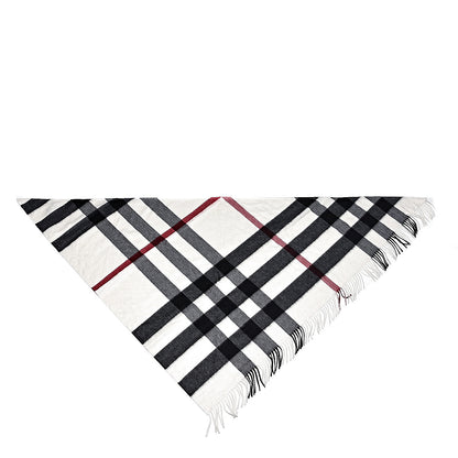 Burberry Cashmere Half Mega Check Bandana Scarf Natural White 1 of 3