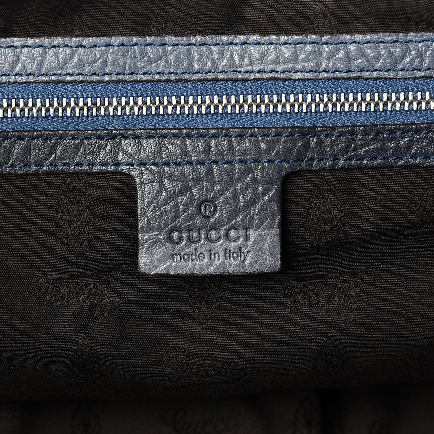 Gucci Calfskin Medium Bamboo Bar Shoulder Bag Blue 6 of 16