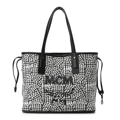 MCM Visetos Medium Liz Reversible Shopper Tote Black 3 of 14