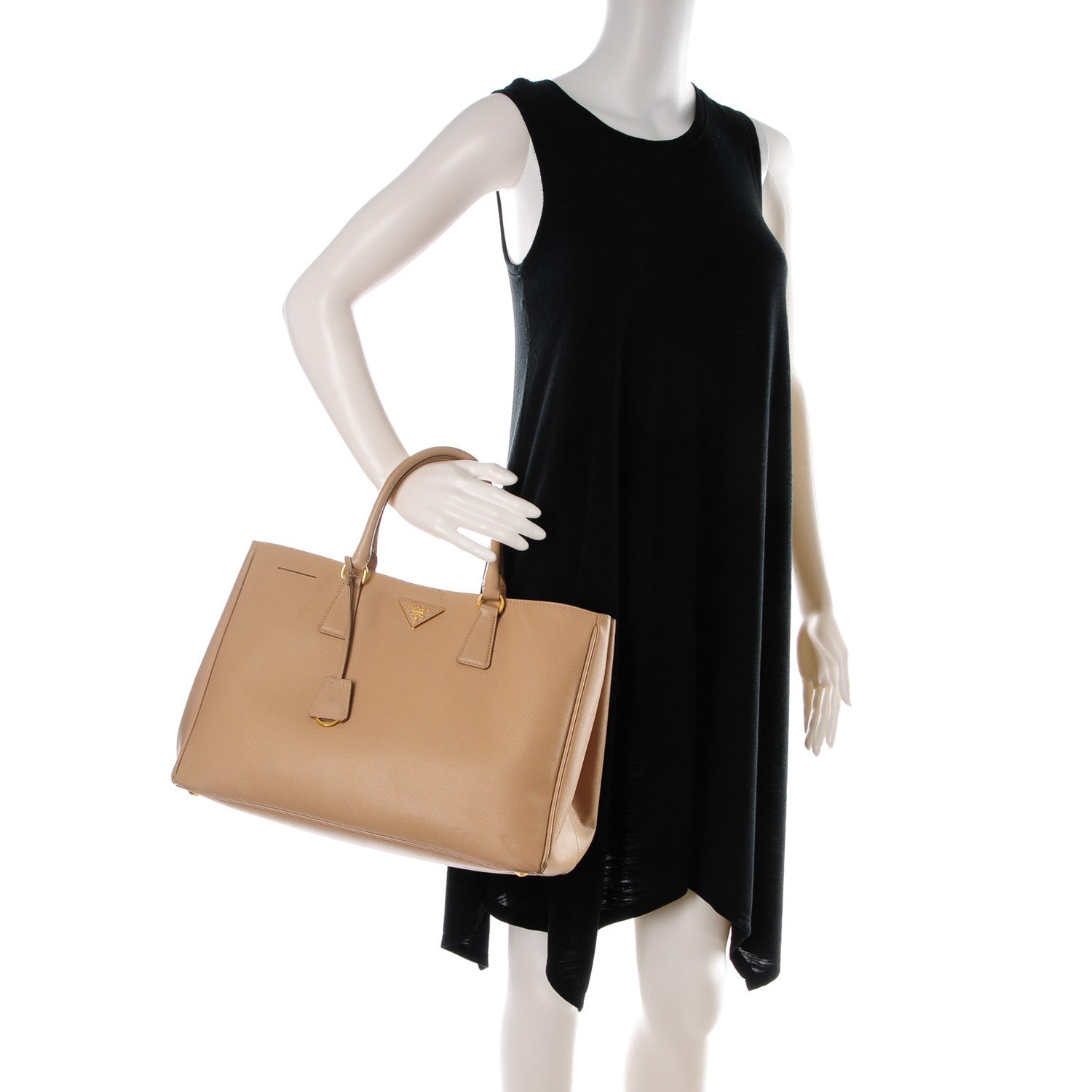 Prada Saffiano Lux Large Tote Sabbia 2 of 6