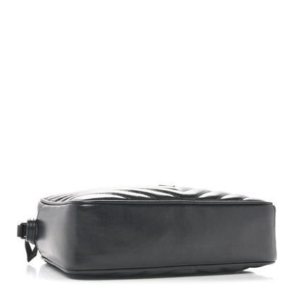 Saint Laurent Calfskin Matelasse Monogram Monochrome Lou Camera Bag Black 4 of 12