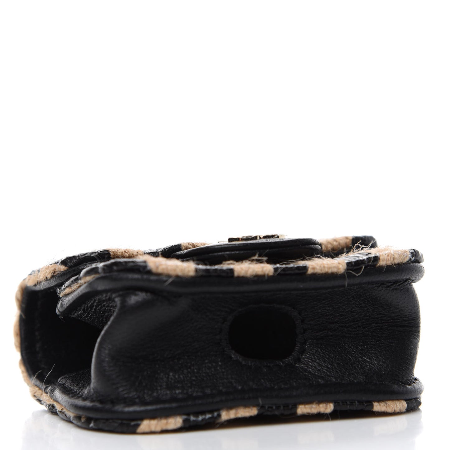 Raffia Jute Striped Airpods Pro Case Black Beige