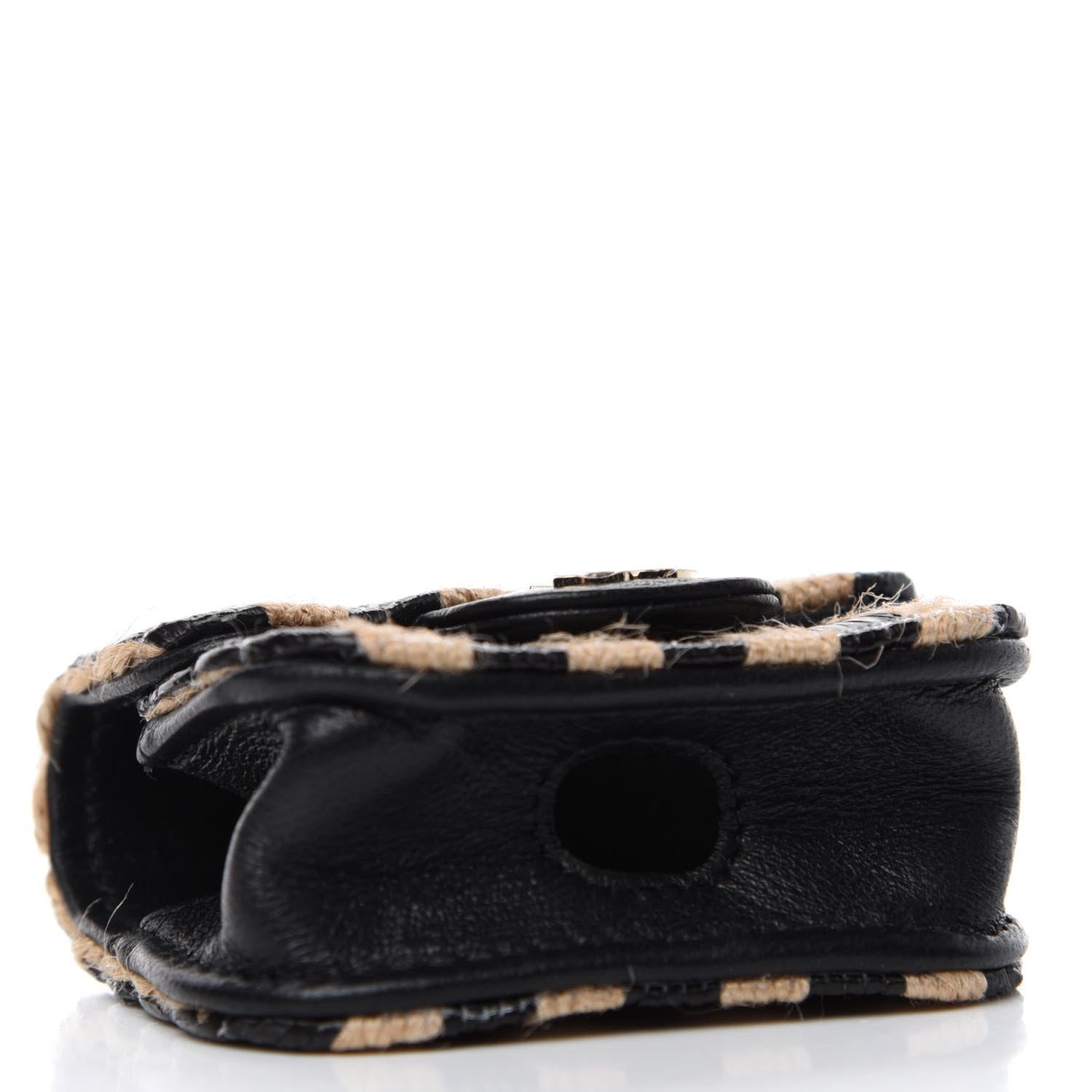 Chanel Raffia Jute Striped Airpods Pro Case Black Beige 3 of 7