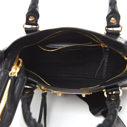 Balenciaga Chevre Gold Metallic Edge Hardware Mini City Black 5 of 9