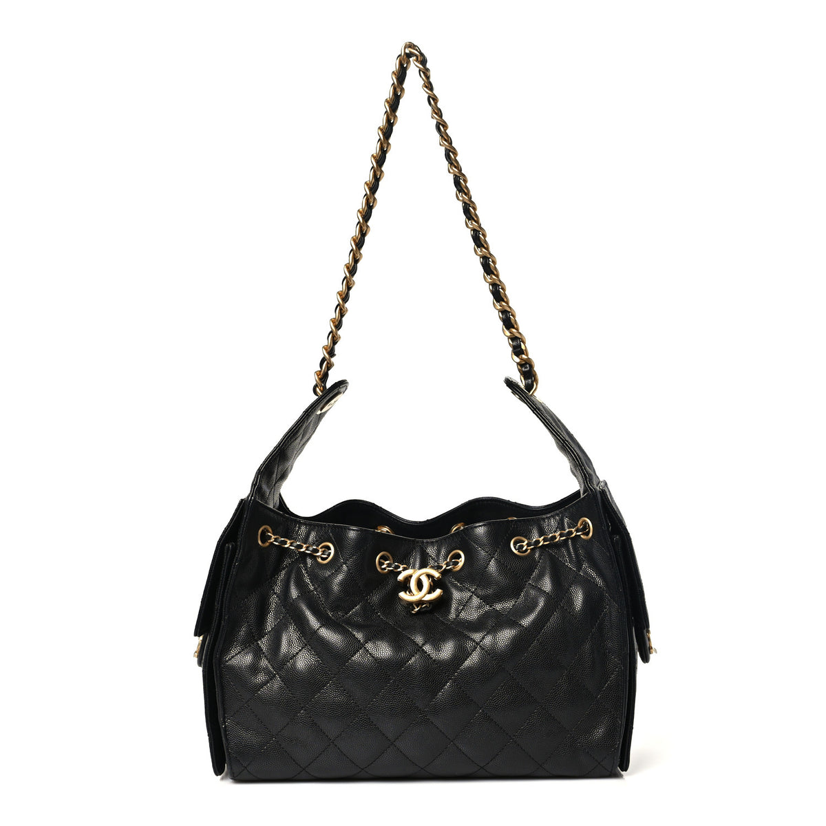 Caviar Quilted Small Chanel 25 Handbag Black