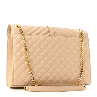 Saint Laurent Grain De Poudre Large Tri-Quilt Monogram Satchel Nude Powder 5 of 10