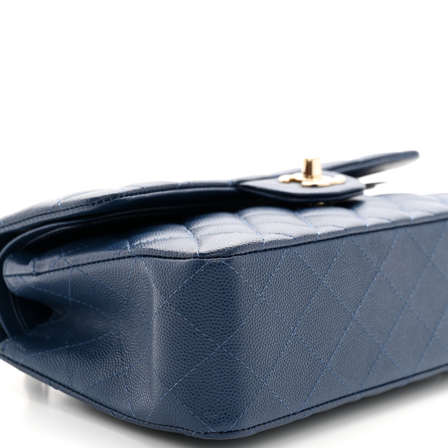 Chanel Caviar Quilted Small Double Flap Navy 9 of 10