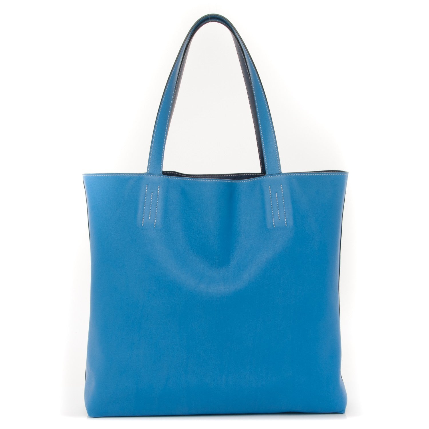 Hermes Veau Sikkim Double Sens 36 Reversible Tote Bleu Sapphire Bleu Paradis 7 of 10