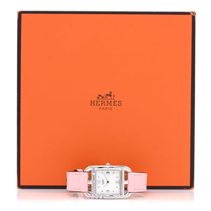 Hermes Stainless Steel Swift Diamond Pink Sapphire Mother of Pearl 23mm Cape Cod Quartz Watch Rose Sakura 5 of 5