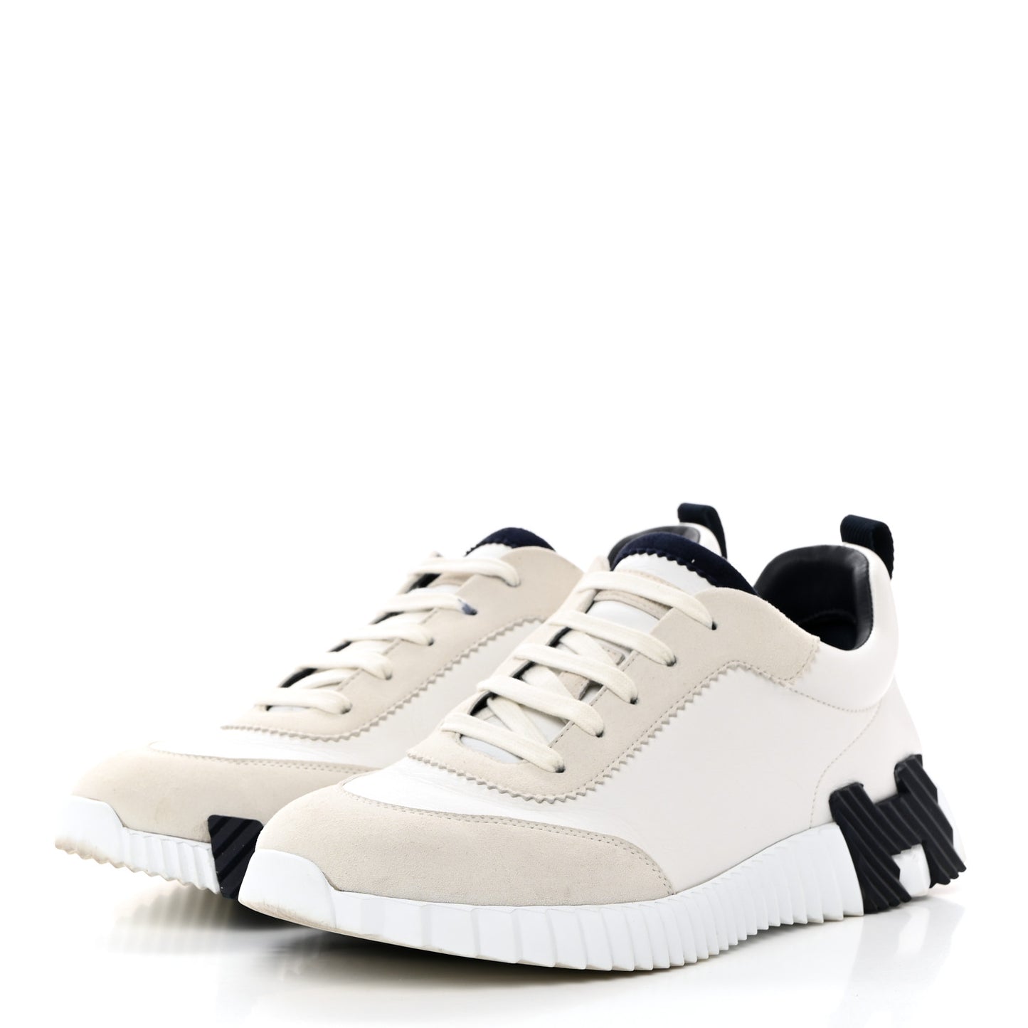 Goatskin Suede Goatskin Bouncing Sneakers 41 White