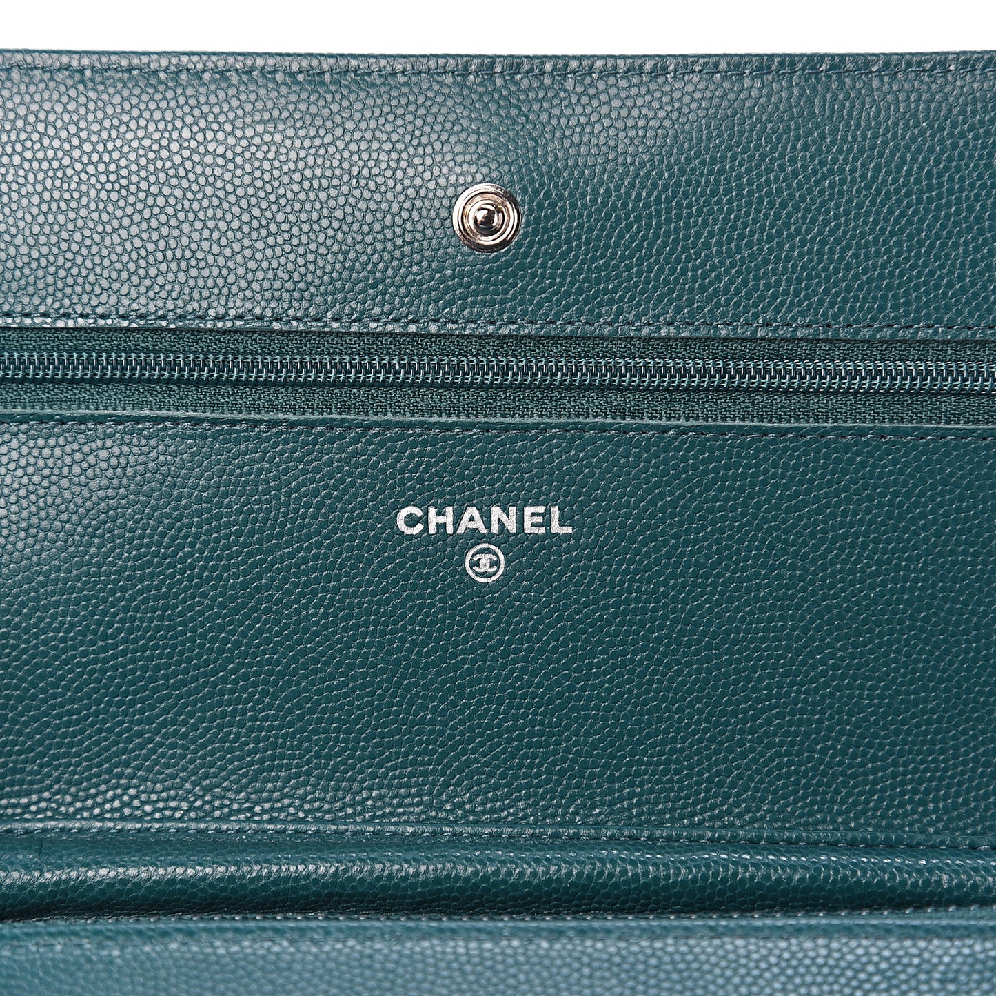 Caviar Quilted Wallet On Chain WOC Dark Turquoise