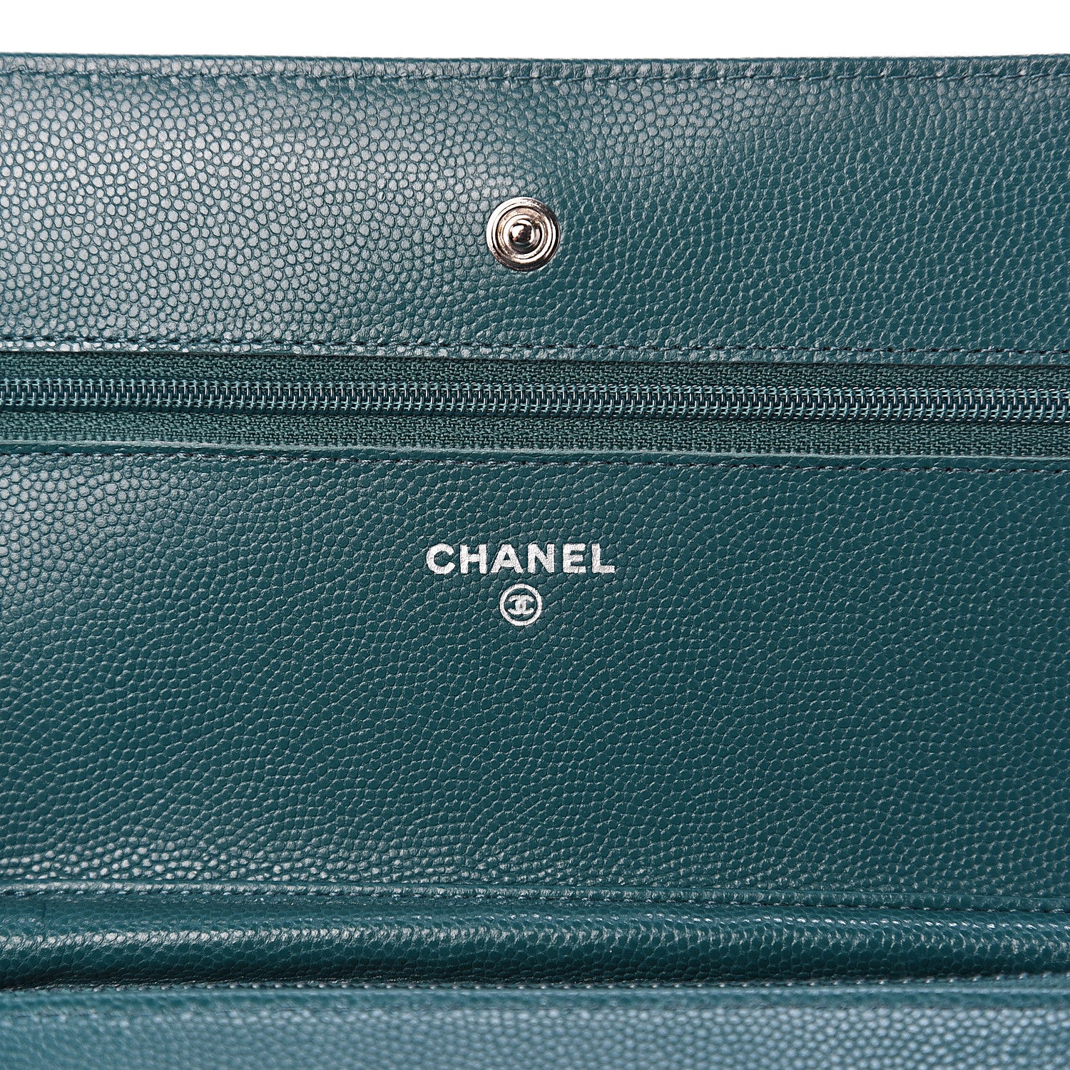 Chanel Caviar Quilted Wallet On Chain WOC Dark Turquoise 5 of 11