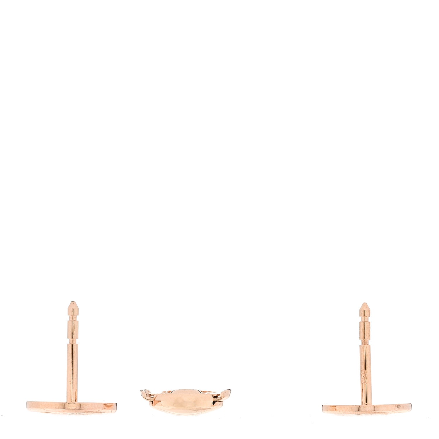 Hermes 18K Rose Gold TPM Ex-Libris Stud Earrings 3 of 5