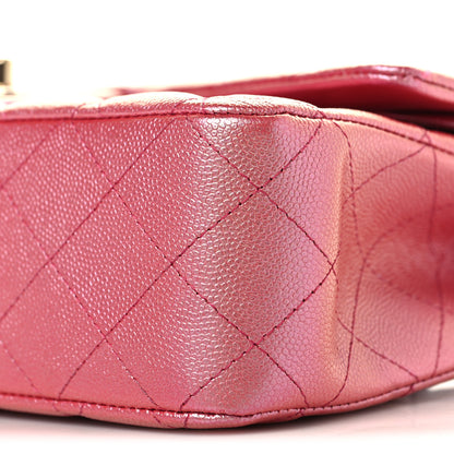 Chanel Iridescent Caviar Quilted Medium Double Flap Dark Pink 10 of 10