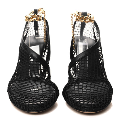 Bottega Veneta Mesh Nappa Chunky Chain Sandals 37.5 Black 2 of 9