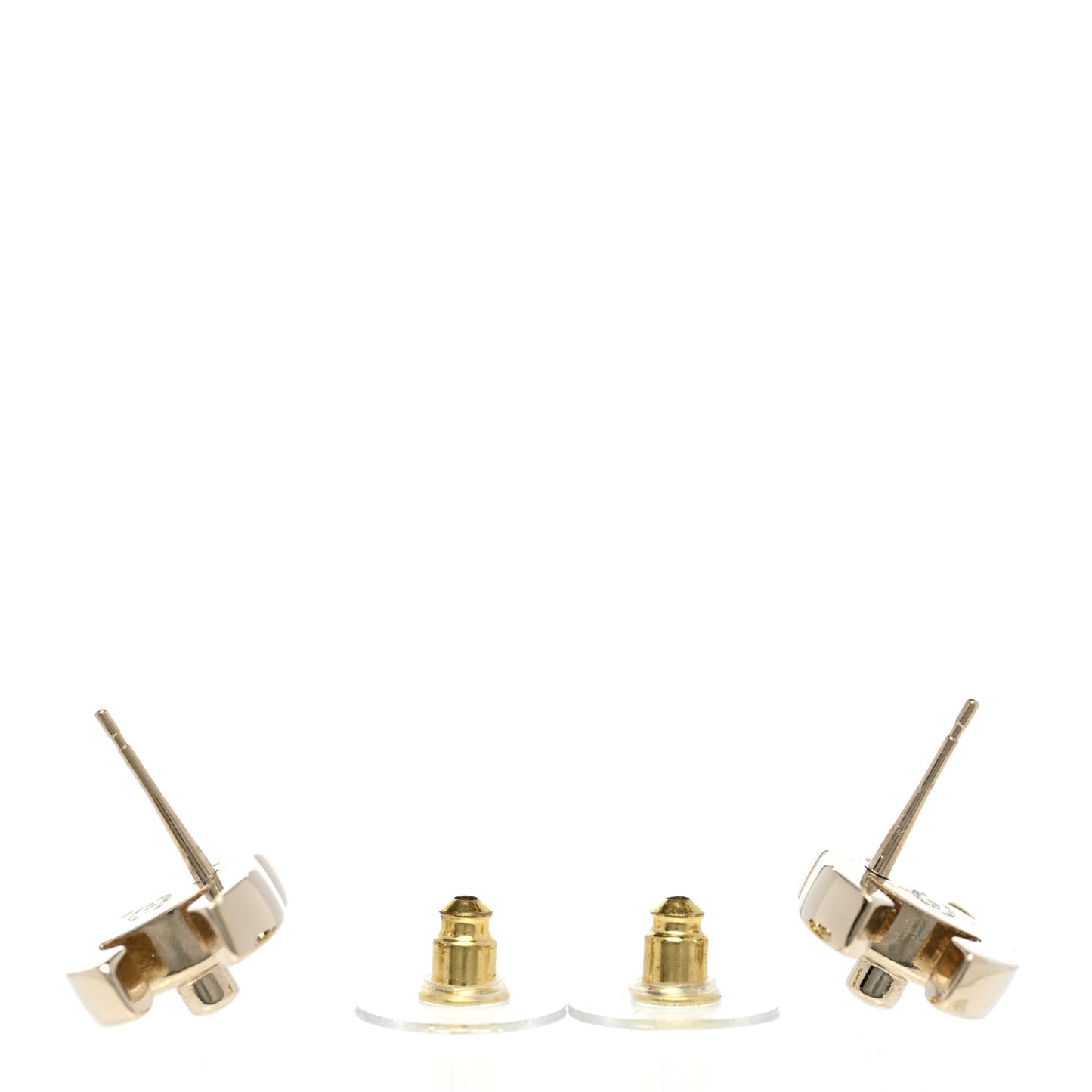 Metal CC Turnlock Earrings Gold