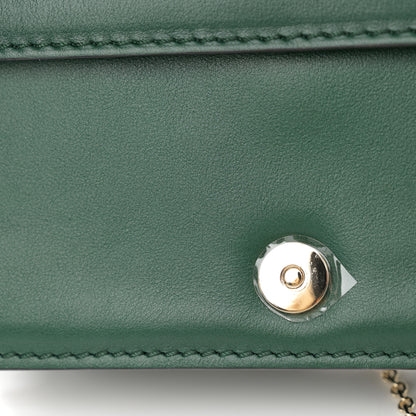 Valentino Garavani Calfskin Rockstud Wallet On Chain Green 11 of 12
