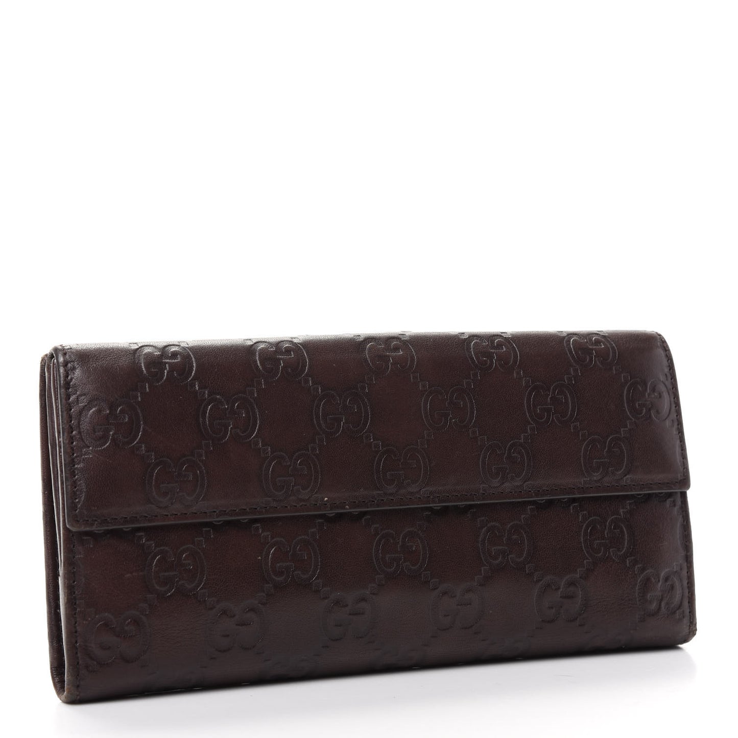 Guccissima Heart Continental Wallet Dark Brown