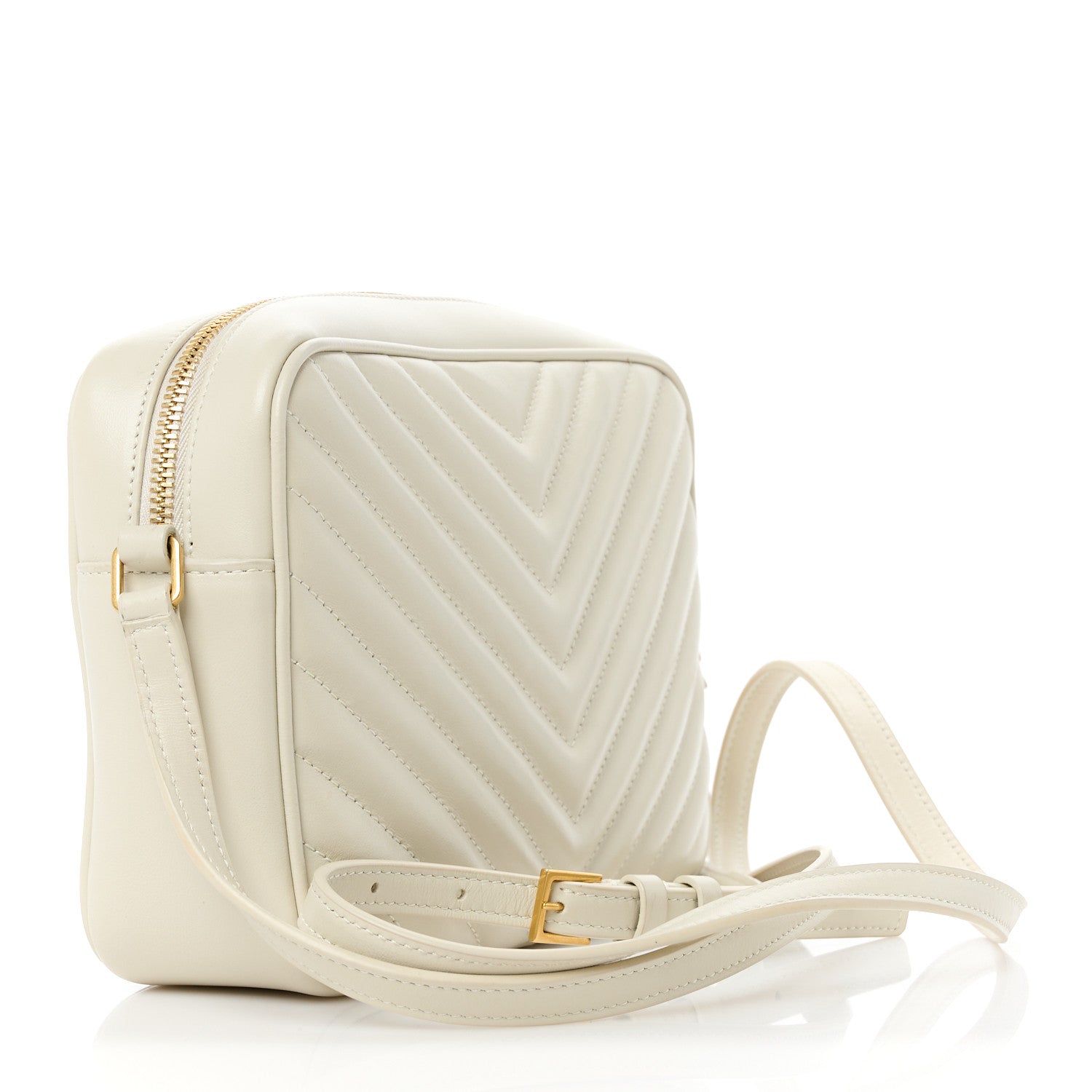 Saint Laurent Calfskin Matelasse Monogram Lou Camera Bag Crema Soft 3 of 10