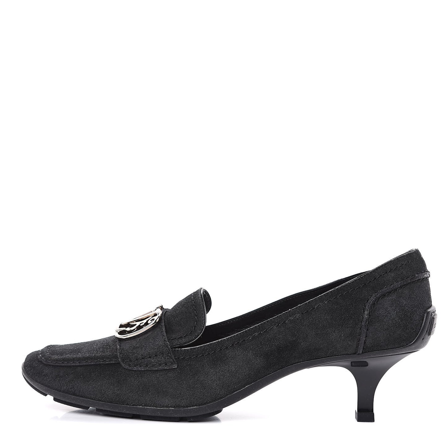 Suede Loafer Pump 41 Black