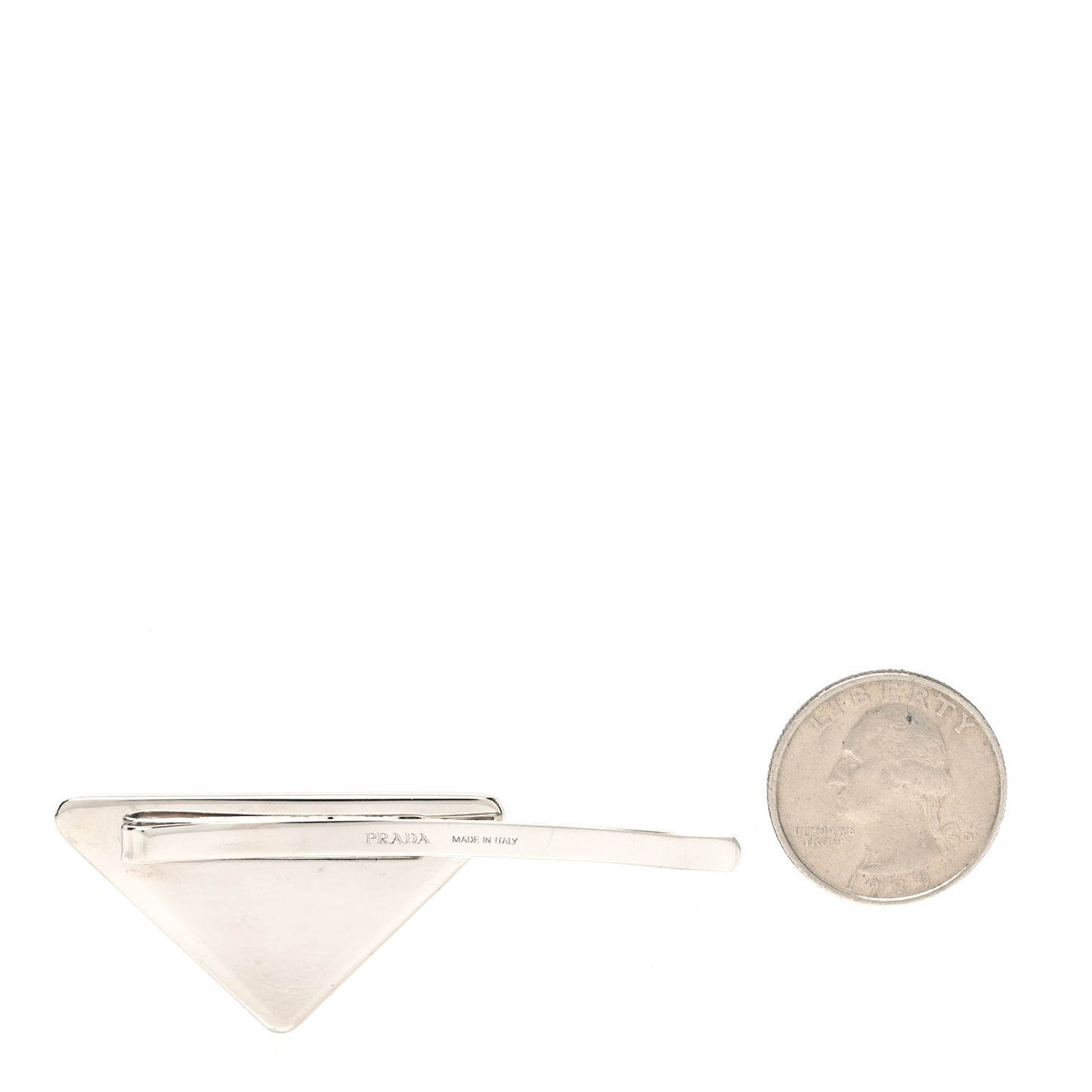 Metal Triangle Logo Hair Clip Black