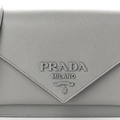 Prada City Calfskin Saffiano Envelope Flap With Chain Nube 7 of 9