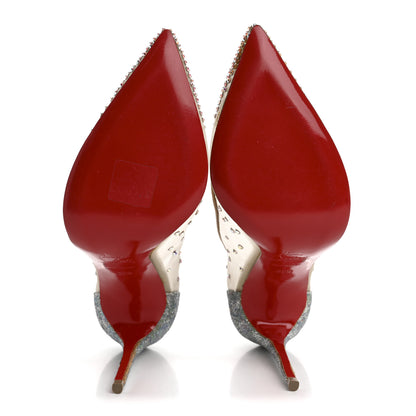 Christian Louboutin Rete Glitter Solaria Mini Specchio Strass Follies 100 Pumps 38.5 Pearl 6 of 8