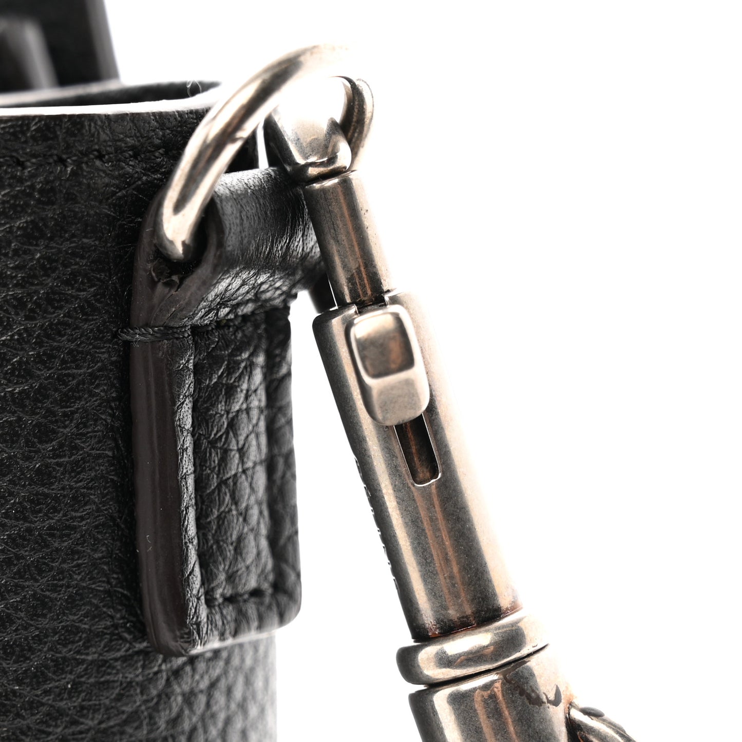 Drummed Calfskin Nano Luggage Black